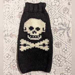 Chilly Dog Black Skull Dog Sweater